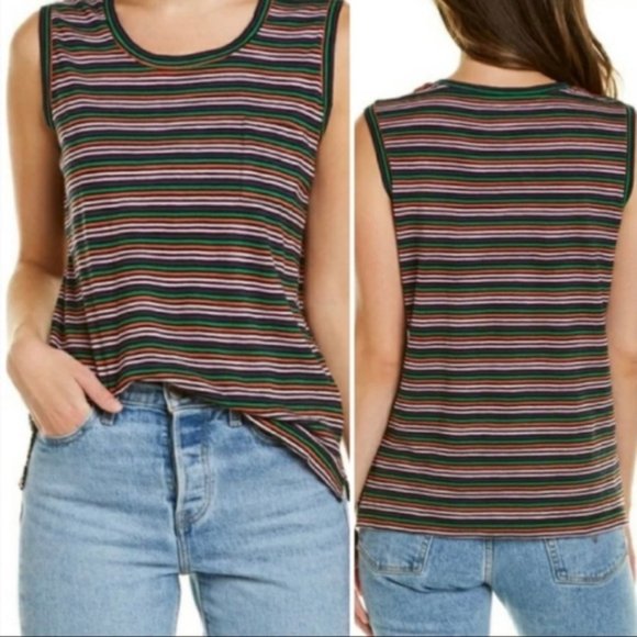 Madewell Tops - Madewell One Pocket Stripe Muscle Tank Top Medium